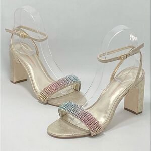 Loeffler Randall Crystal Embellished Ankle Strap Sandal size 6